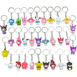 Sanrio 헬로 키티 키 체인 Kawaii Kuromi 만화 열쇠 고리 마이 멜로디 자동차 열쇠 고리 Cinnamoroll 배낭 펜던트 가방 장식 선물