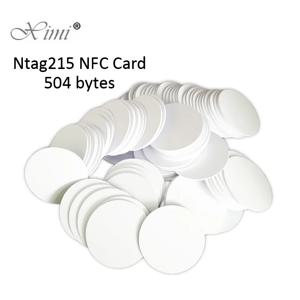10pcs NFC Ntag215 동전 태그 키 13.56MHz NTAG 215 카드 레이블 RFID 초경량 태그 레이블 25 mm 직경 라운드 상자