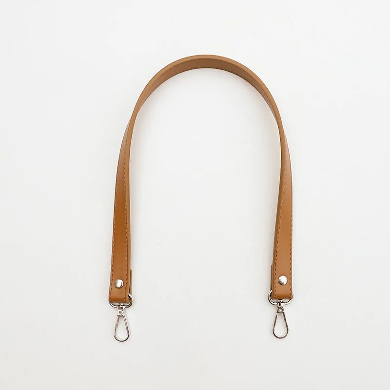 1PCS 60cm Pu 가죽 가방 핸들 숄더 가방 스트랩 교체 핸들 벨트 여성 핸드백 골든 실버 걸쇠 가방 액세서리