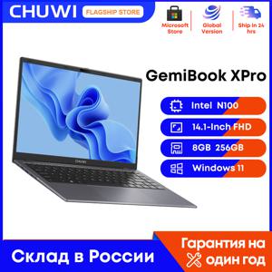 CHUWI 14.1 인치 GemiBook XPro 노트북, 인텔 N100 그래픽 600 GPU 화면, 8GB RAM 256GB SSD, 냉각 팬 포함, 윈도우 11 노트북