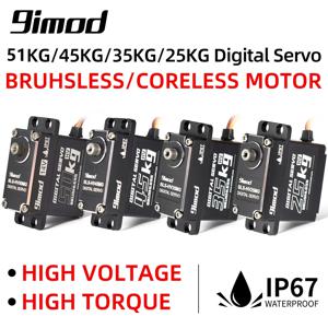9imod RC 서보 35kg 45kg 25kg 51kg 금속 방수 브러시리스 서보 모터 서보 RC 1/10 1/8 Traxxas TRX4 Axial SCX10 RC Car
