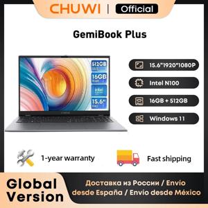 CHUWI 제미북 플러스 15.6인치 노트북 16GB 램 512GB SSD 컴퓨터 윈도우 11 노트북 12세대 인텔 알더레이크 N150 / N100