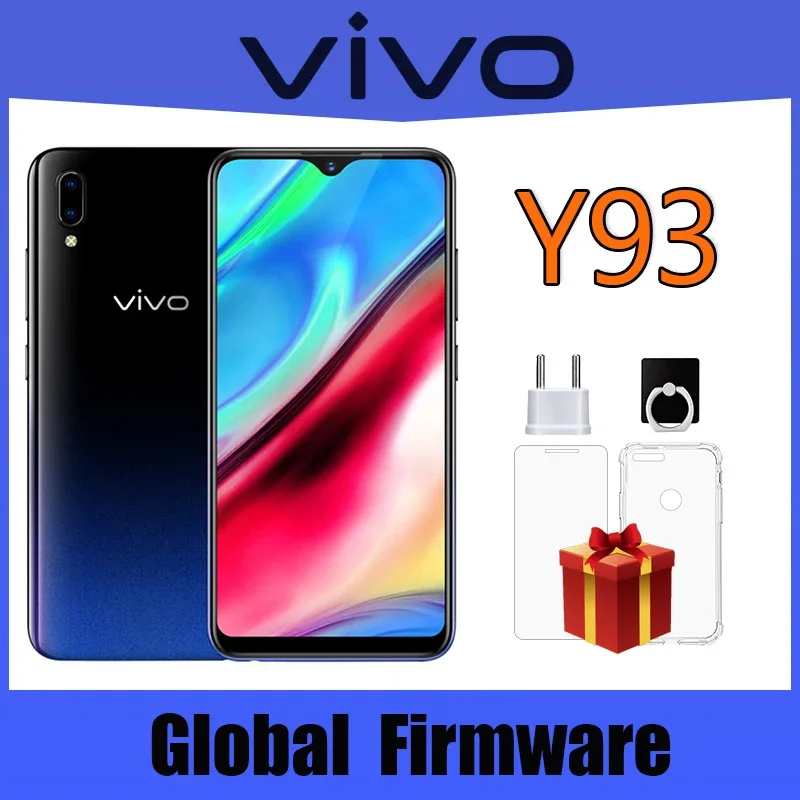 VIVO Y93 스마트폰 4GB RAM 64GB ROM 옥타 코어 안드로이드 8.1 6.2인치 13MP+2.0MP 카메라 페이스 ID 휴대폰 듀얼 SIM