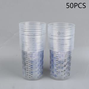 일회용 페인트 혼합 컵, 투명 페인트 혼합 보정 컵, 플라스틱 페인트 혼합 컵, 600ml 혼합 포트, 600ml, 10 개, 50 개