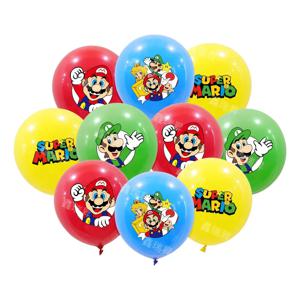 10pcs 애니메이션 슈퍼 마리오 풍선 세트 혼합 라텍스 풍선 베이비 샤워 어린이 생일 파티 장식 풍선 세트