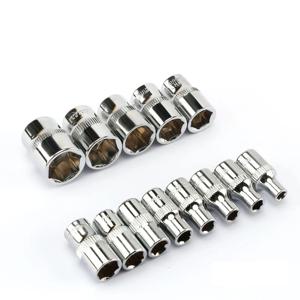 1피스 1/4 드라이브 인치 4 4.5 5 5.5 6 7 8 9 10 11 12 13 14mm 래칫 렌치 소켓 헤드 슬리브 더블 엔드 핸드 툴