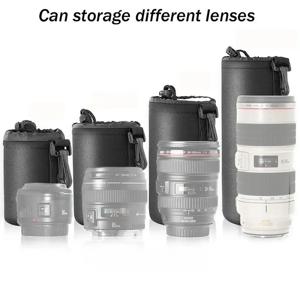Nikon DSLR 카메라 렌즈 액세서리 케이스 (후크 포함) 용 Sony 용 Canon 용 방수 카메라 렌즈 가방 Drawstring 가방