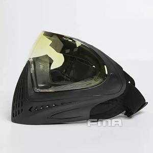 2024 FMA F1 단일 레이어 페인트 볼 안전 보호 마스크가있는 풀 페이스 마스크 안개 방지 고글 야외 전술 Airsoft 장비
