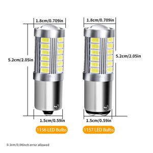 2PCS 1156 Ba15s 1157 Bay15d 33 SMD LED 자동차 플래시 브레이크 전구 (방향지시등, 안개등, 후진등, 주행등)