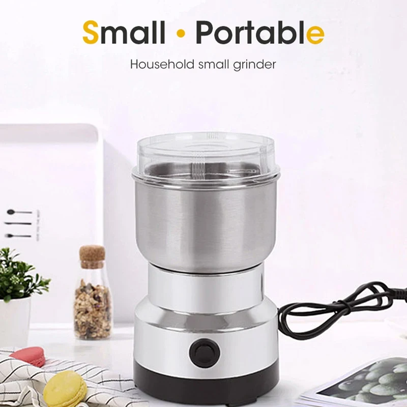 미니 전기 그라인더 가정용 300ml 초극세 아기 음식 분쇄기 커피 그라인더 향신료 고추 그라인더 곡물 밀 2/4 블레이드
