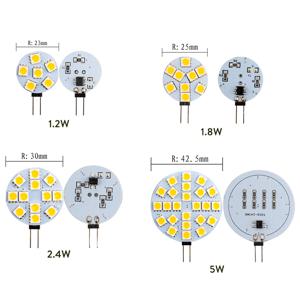 5PCS 미니 G4 LED 전구 DC 12V 5050 SMD 1.2W 2.4W 5W 120 학위 바이핀 차가운 따뜻한 흰색 할로겐 교체 램프