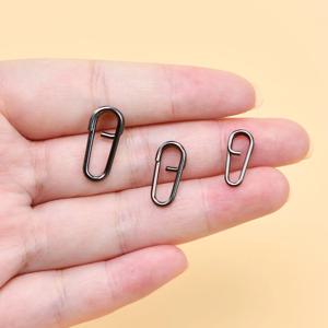 DNDYUJU 20-100pcs 스테인레스 스틸 구부러진 죽은 타원형 분할 링 루프 루어 낚시 커넥터 낚시 후크 스냅 가짜 미끼 회전 스냅