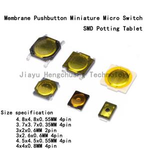 50pcs 촉각 스위치 초박형 칩 4 핀 멤브레인 키패드 소형 마이크로 푸시 버튼 2 핀 전위차계 터치 스위치