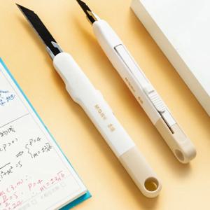 M&G 블랙 블레이드 아트 나이프 9mm 녹슬지 않는 블레이드 자동 잠금 종이 커터 슬라이드 디자인 사무용품 단일 세트