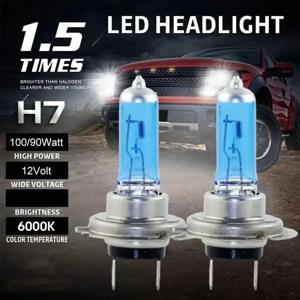 2pcs H7 100W 12V 55W 슈퍼 밝은 흰색 안개 조명 할로겐 전구 높은 전력 자동차 헤드 라이트 램프 자동차 광원 주차