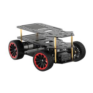 듀얼 인코더 모터 전면 휠 서보 스티어링 프로그래밍 가능 로봇 DIY 키트, 4WD 로봇 자동차 금속 애커만 RC 섀시, 5kg 부하