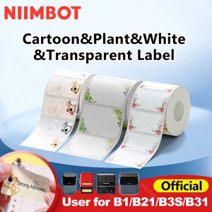 NIIMBOT 미니 휴대용 프린터, 방수 컬러 스티커, 자체 접착 만화 패턴 태그 용지, B1, B21, B203, B3S 용, 1 롤