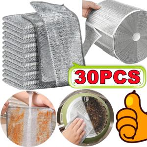 매직 청소 천, 두꺼운 양면 금속 철사 헝겊, 주방 접시 냄비, 세척 천, 수건 청소 도구, 30-1pc