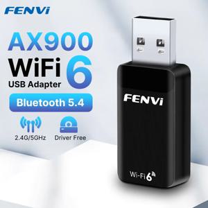 Fenvi AX900 Bluetooth 5.4 USB 어댑터 WiFi 6 미니 USB 동글 5G/2.4G 듀얼 밴드 WiFi6 네트워크 카드 무선 수신기 드라이버 무료