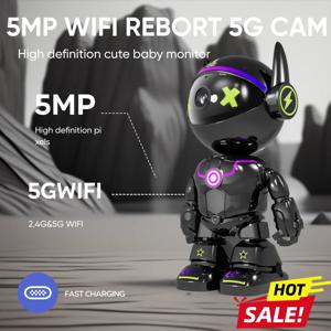 5MP PTZ WIFI IP 카메라 무선 홈 보안 로봇 카메라 360 °   양방향 오디오 자동 추적 보이지 않는 렌즈 실내 베이비 모니터