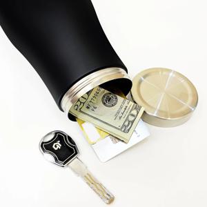 1PC 변환 안전 커피 텀블러 스테인레스 스틸 소재 머그잔, 컬러 코팅 바닥 수납 공간 포함, 현금 및 운전면허증 보관용