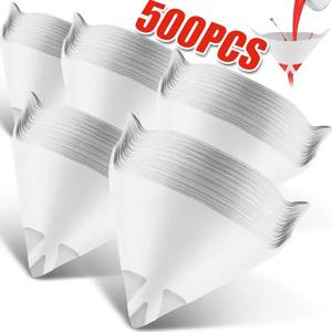 10-500PCS 자동차 일회용 종이 필터 190 메쉬 정화 스트레인 컵 페인트 스프레이 메쉬 원추형 나일론 마이크론 종이 깔때기 도구