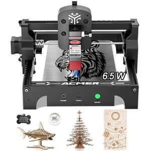 ACMER S1 6.5W 휴대용 레이저 조각사 0.04mm 고정밀 압축 스팟 목재 용 미니 레이저 절단 조각 기계