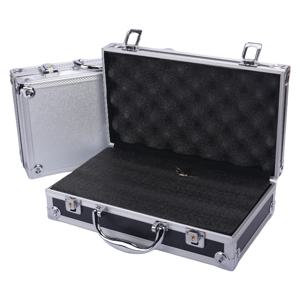 휴대용 알루미늄 공구 상자 실버 금속 안전 장비 케이스, 손잡이가 있는 보관 상자, 다양한 사양