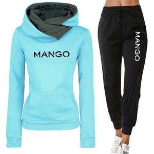 여성용 Hoody Tracksuit 2pcs 세트 가을 겨울 데일리 캐주얼 스포티 조깅 슈트 후드 티 스웨트 팬츠 여성용 홈 야외 의상
