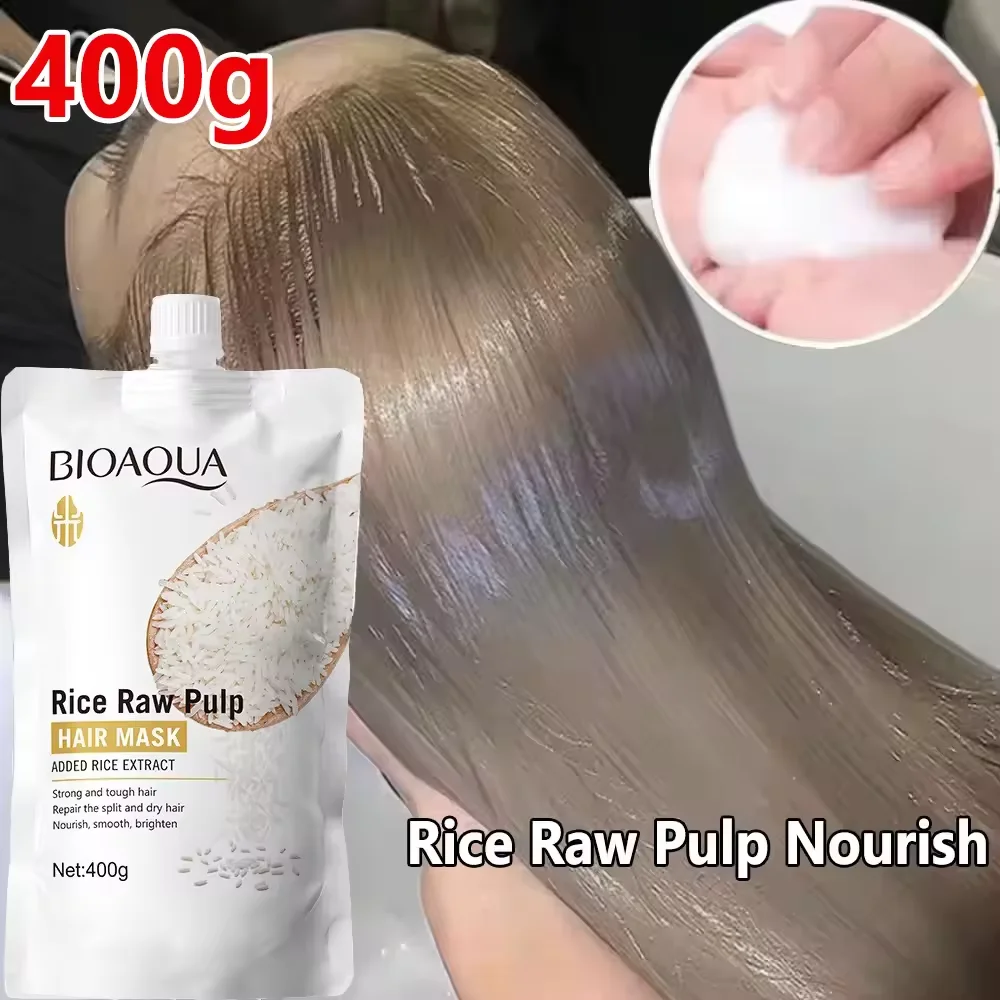 10/30/50/100/400g 마법의 케라틴 헤어 마스크 5 초 수리 손상된 곱슬 머리 부드럽고 부드러운 반짝 이는 쌀 모이스춰 라이징 헤어 케어