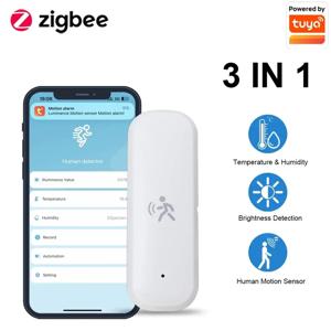 TUYA ZigBee 온도 및 습도 센서가있는 스마트 Pir 모션 센서 감지기 보안 도난은 홈 어시스턴트와 함께 작동합니다.