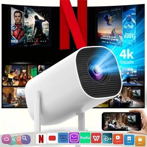 HY300 프로젝터 프로, 1080P 4k WiFi6 무선 지원, 휴대폰, 노트북, 홈시어터 프로젝터에 적합