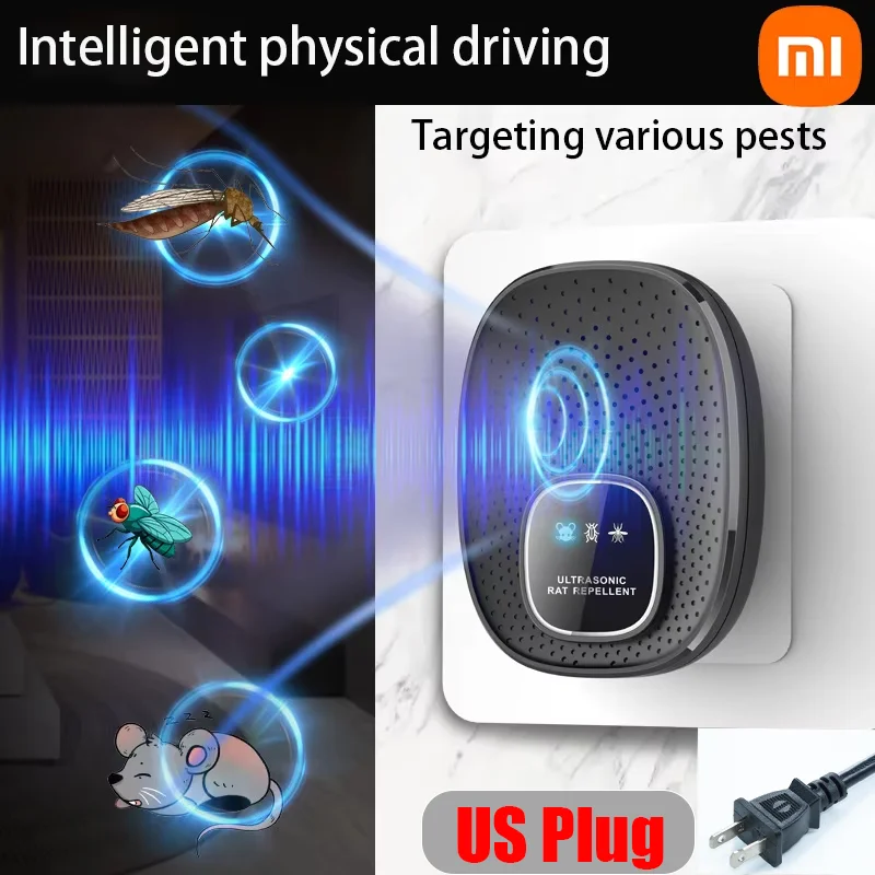 Xiaomi 초음파 해충 퇴치 플러그인 - 모기, 쥐, 거미, 개미를 위한 효과적인 실내 곤충 제어 - 어린이 안전