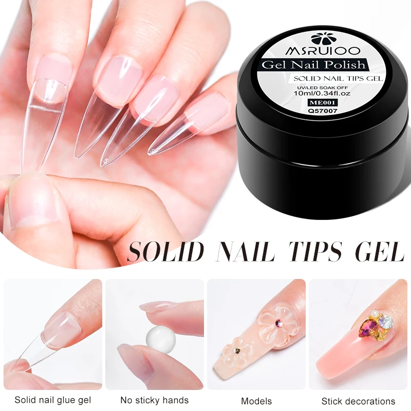 10ml 다기능 솔리드 네일 팁 젤 - 네일 아트 DIY 매니큐어 살롱 및 홈용 스틱 핸드 네일 젤 라인스톤 젤 접착제