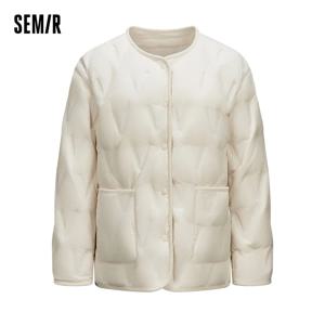 Semir 다운 재킷 여성 경량 루즈 피트 라운드 넥 방풍 방수 코트 2025 새로운 겨울 내부 레이어