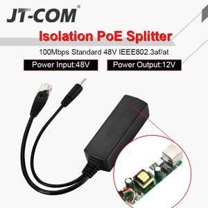Hikvision용 Poe 48v ~ 12V 분배기, Poe 커넥터 확장기, 연결 가능한 라우터, 감시 카메라 등