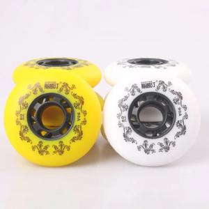 8pcs 동안/노란색 인라인 롤러 스케이트 휠 90A 프리 스타일 스크롤 내구성 바퀴 72 76 80 Mm 롤러 스케이트 용 롤러 스케이트 바퀴