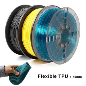 1.75mm 유연한 TPU 3D 인쇄 필라멘트 버블 없음 무독성 승화 3D 프린터 플라스틱 소재 TPU 필라멘트 0.5KG/0.25KG