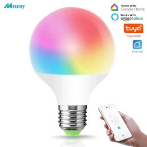 Wifi 스마트 E27 LED 전구 G95 12W 1074lm Equivalen 100-240V 따뜻한 차가운 흰색 RGB 색상 변경 스팟 램프 Alexa Google 홈