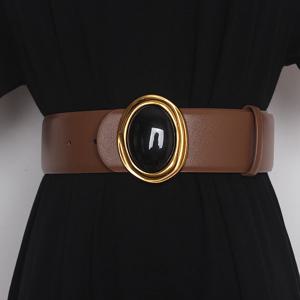 여자의 활주로 패션 더블 사이드 정품 가죽 Cummerbunds 여성 드레스 코르 셋 허리띠 벨트 장식 와이드 벨트 TB1075
