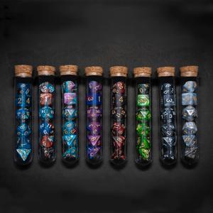 투명 다면체 D&D COC 주사위 세트 7개/세트 DnD RPG 판타지 물약 플라스크 |   테이블 게임용 Dungeons and Dragons 주사위 세트