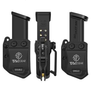 업그레이드된 IWB OWB 멀티 앵글 탄창 파우치 왼쪽 오른쪽 손 싱글/더블 스택 9mm .40 탄창 권총 탄창 홀스터 핸드건 탄창 캐리어