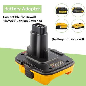 Dewalt 18V 도구 용 20V 배터리 어댑터 DCA1820 USB가있는 DC9096 DE9098 DE9096 용 Dewalt 20V 리튬 배터리 변환