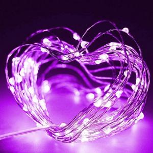 LED 요정 구리 와이어 조명 스트링 USB 가랜드 보라색 분홍색 조명 크리스마스 웨딩 파티 생일 집 침실 DIY 장식