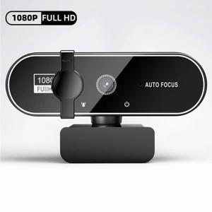웹캠 1080P 풀 HD 웹캠(마이크 포함), 4K 자동 초점 PC 노트북 비디오 녹화 카메라용 USB 웹캠