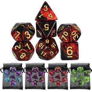 주사위 DND 게임 주사위 역할 주사위 혼합 색상 주사위 세트 가방 9 가지 스타일 휴대용 장난감 DND RPG TRPG 게임에 사용 가능
