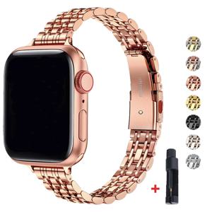 Apple Watch Ultra 2 밴드 용 스테인레스 스틸 스트랩 iWatch 시리즈 9 8 7 6 SE 5 4 3 45mm 41mm 용 49mm 42mm 44mm 금속 팔찌