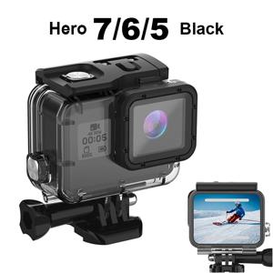 GoPro 7 5 6 용 HONGDAK Go Pro 액션 카메라 액세서리 용 검정색 방수 케이스 수중 다이빙 보호 하우징 마운트