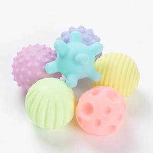 6팩 어린이 감각 공, 아기 장난감, 멀티 컬러 질감 감각 공, 부드러운 질감 마사지 공 세트