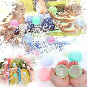 6-60Pcs 재사용 가능한 물 풍선 여름 게임을위한 빠른 채우기 자체 씰링 물 폭탄 어린이 성인 야외 활동 장난감 선물